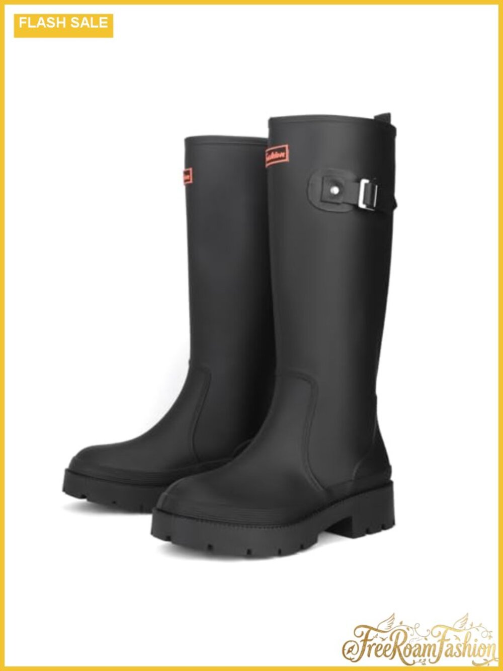 Knee-High Waterproof Rubber Rain Boots Wide Calf Anti-Slip Gardening